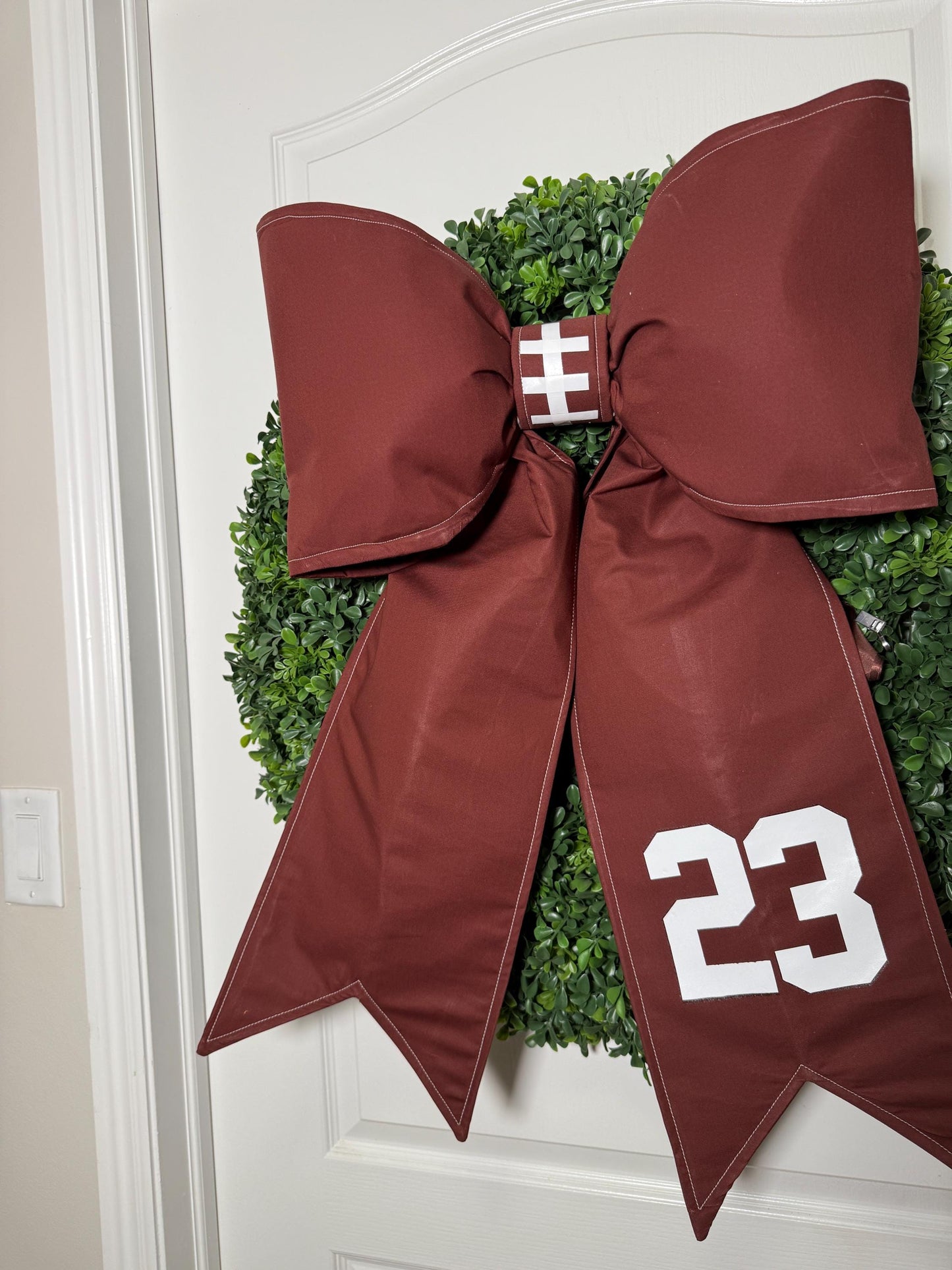 Oversized Football Bow: Game Day Door & Wreath Decor