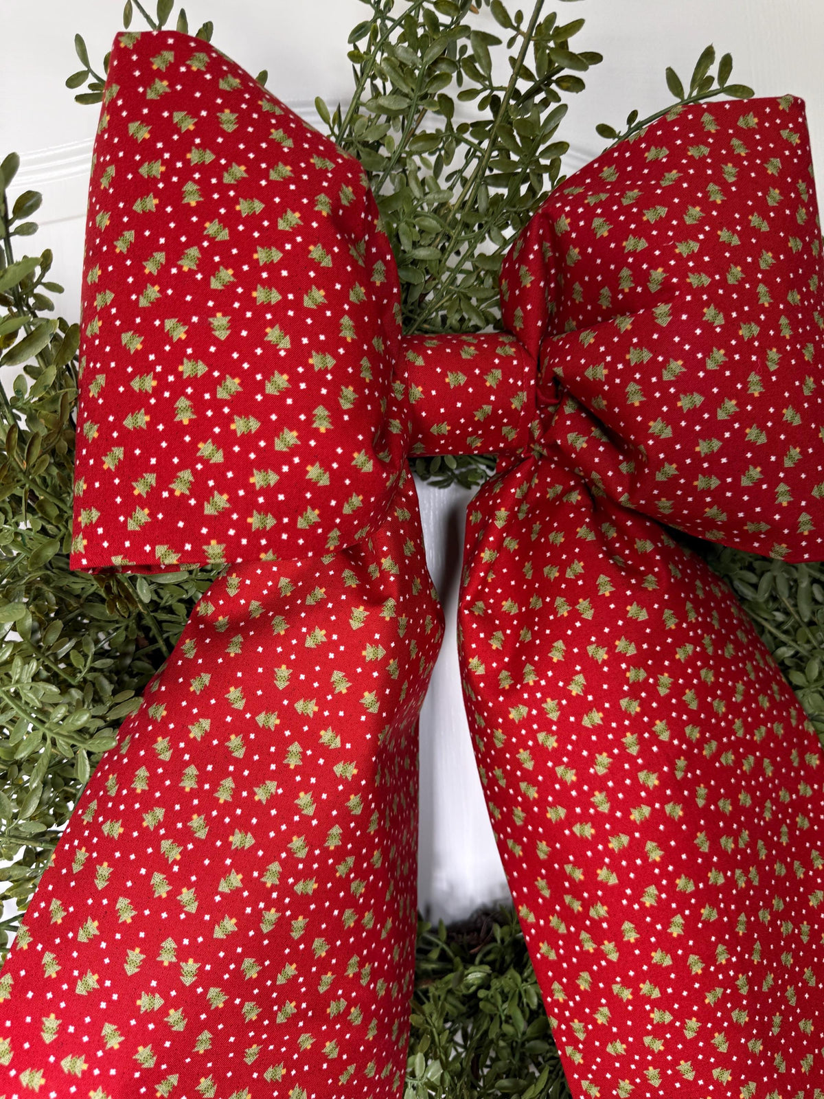 Red Christmas Tree Bow – Holiday Wreath, tree and  Door Decor