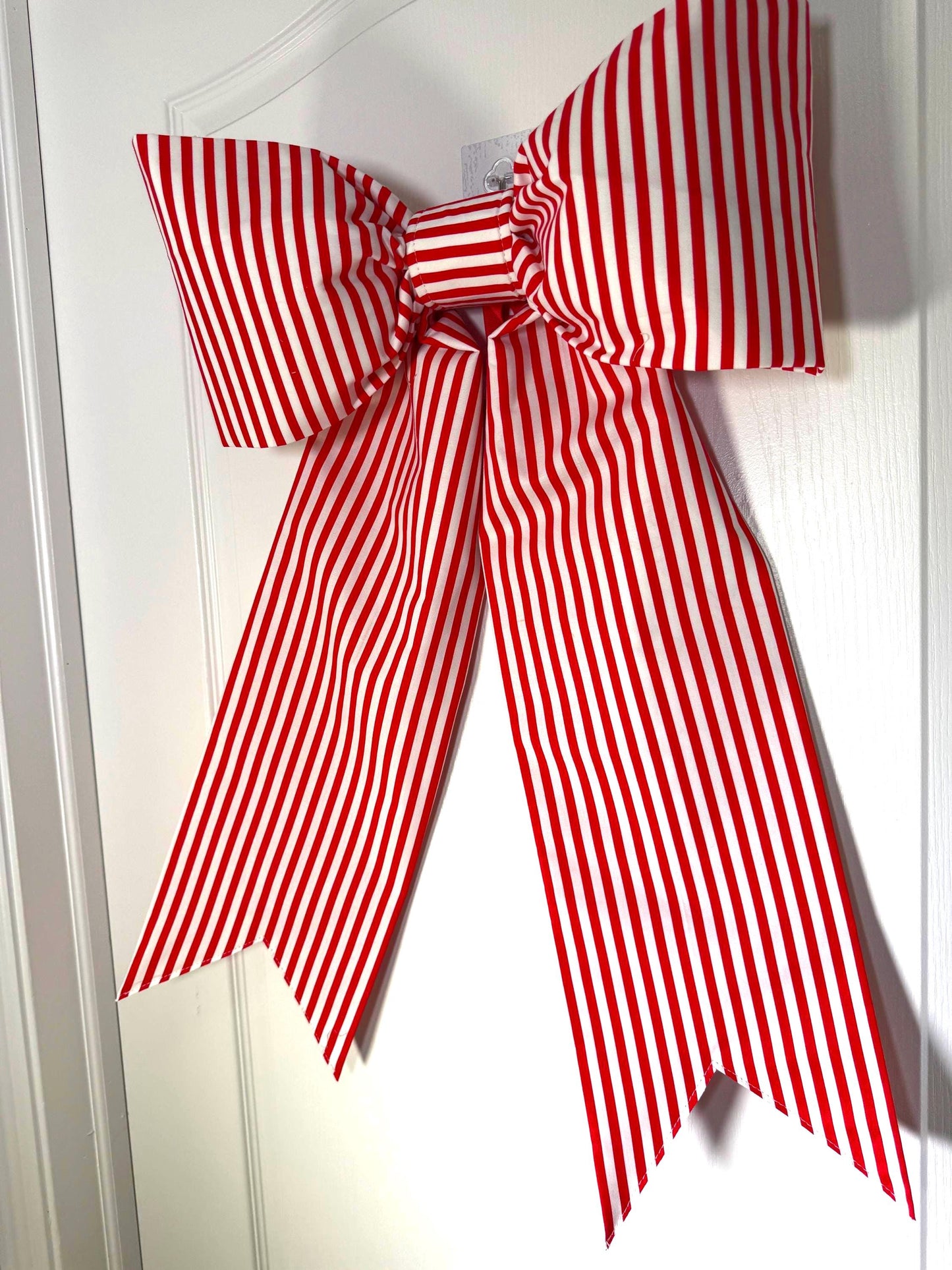 Red & White Stripe Bow