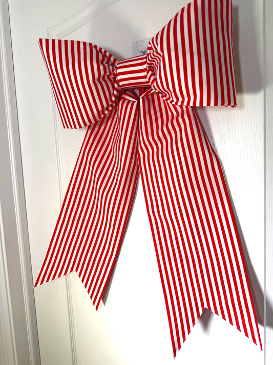 Red & White Stripe Bow