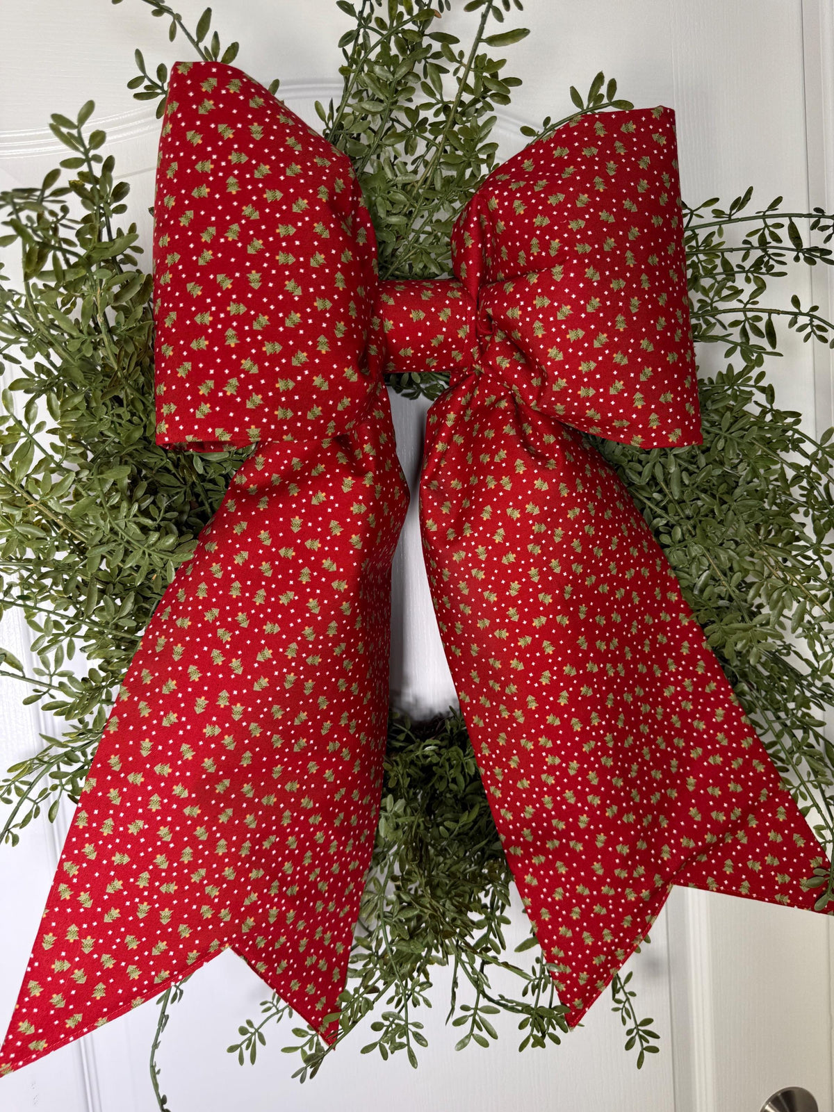 Red Christmas Tree Bow – Holiday Wreath, tree and  Door Decor