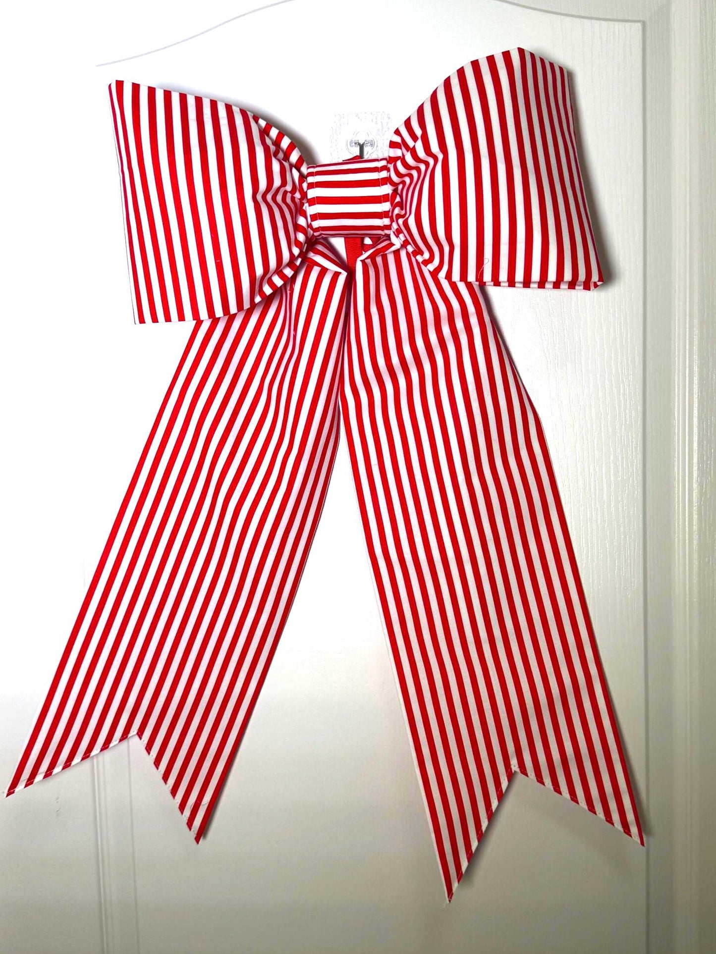 Red & White Stripe Bow