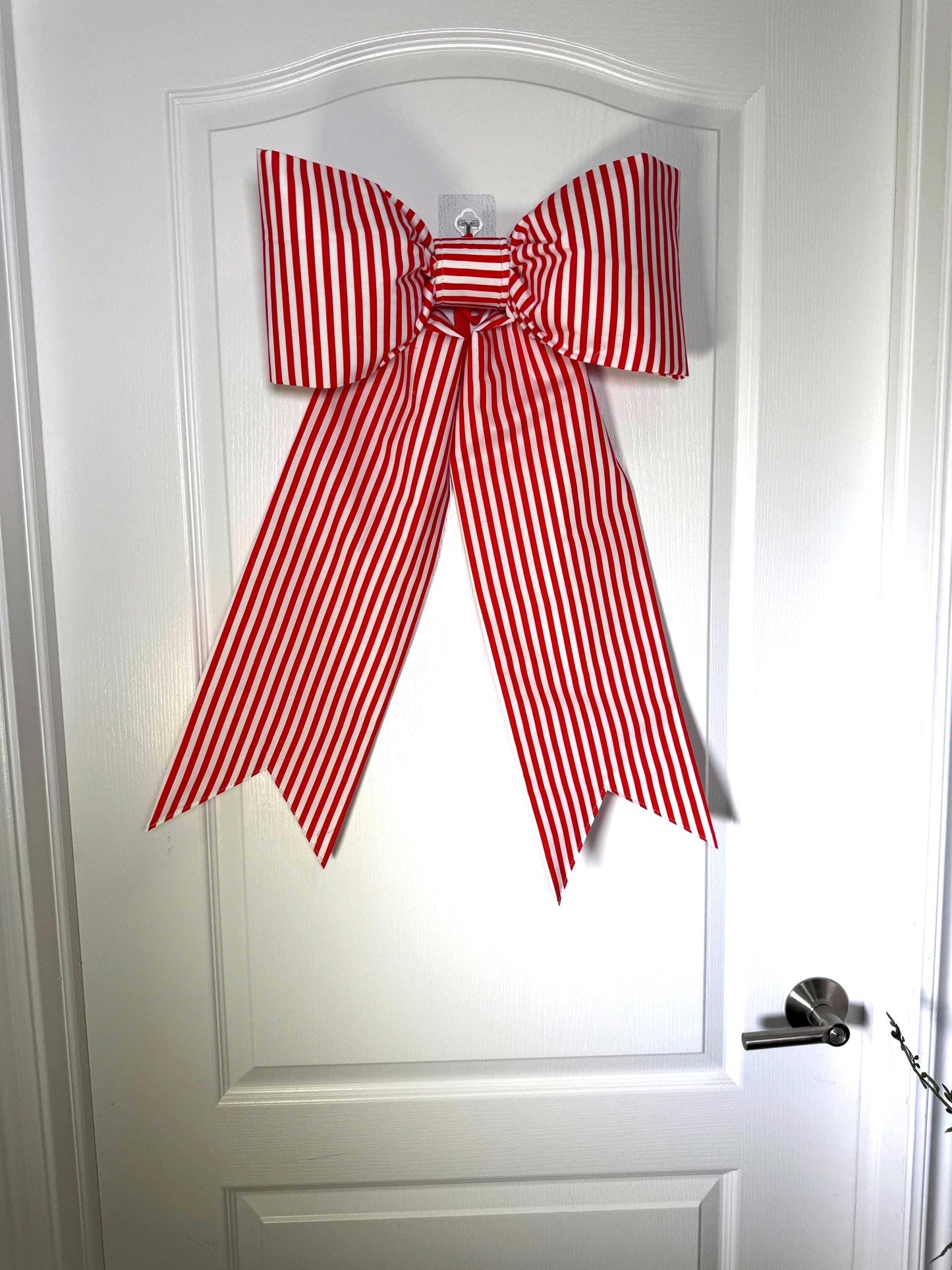 Red & White Stripe Bow