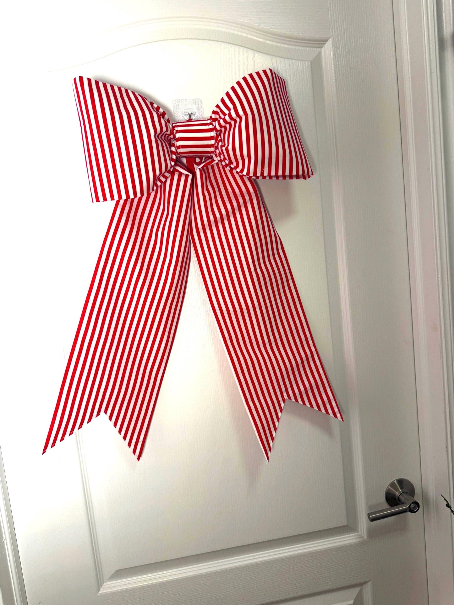 Red & White Stripe Bow